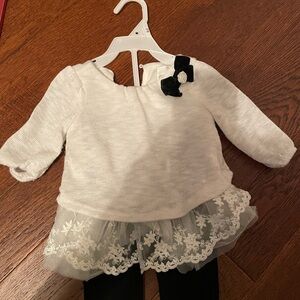 Black and white lace sweater and pants